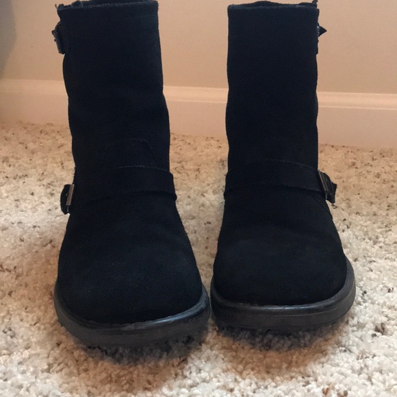ZiGigirl black suede Moto boots sz8 GUC - Picture 2 of 5